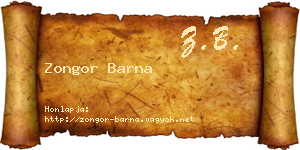 Zongor Barna névjegykártya